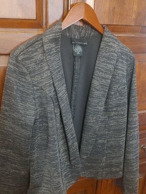 attention Charcoal Blazer with Silver Threading